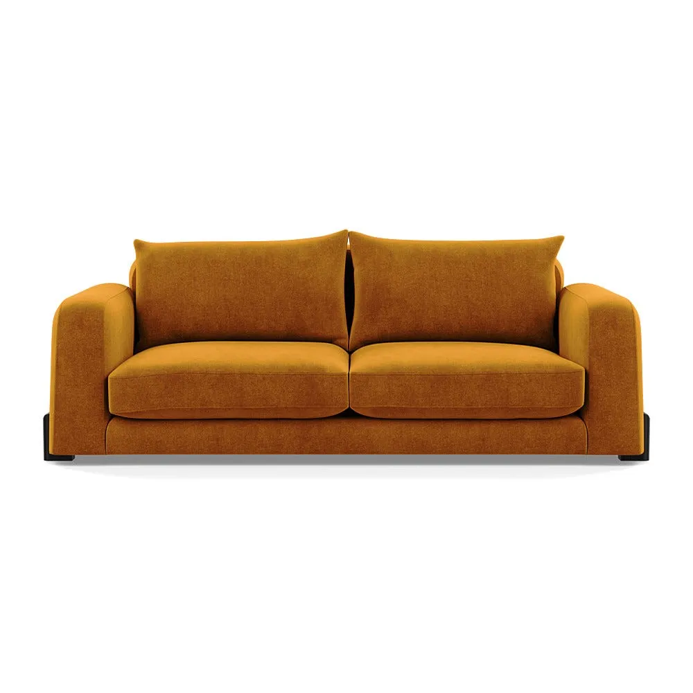 Heal's Nuvola 4 Seater Sofa Smart Luxe Velvet Cognac Black Beech Feet 1
