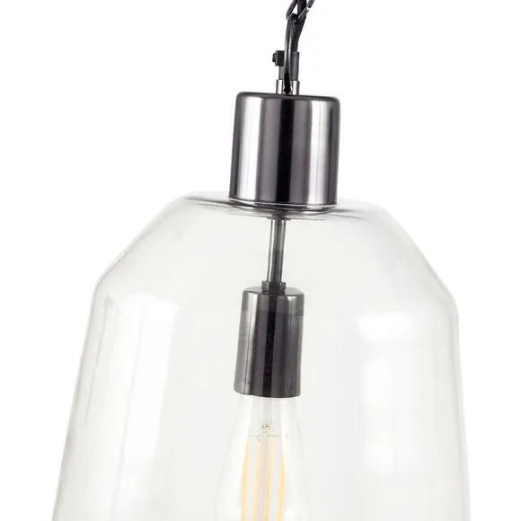 Fia Clear Glass Chain Drop Pendant Light 2