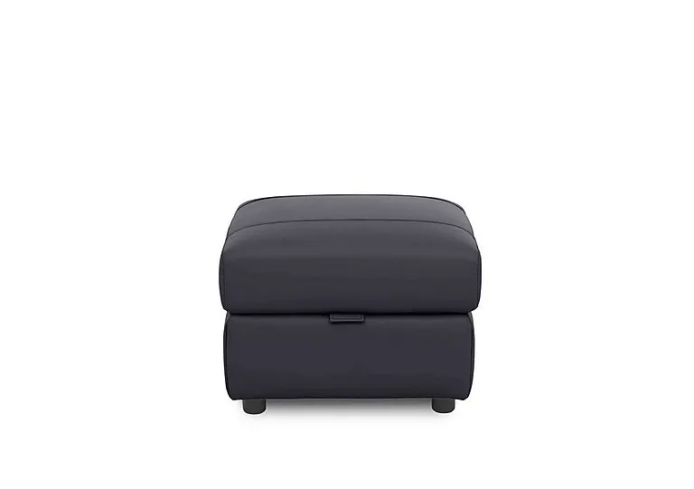 Sloane Leather Storage Footstool - Lavender Grey