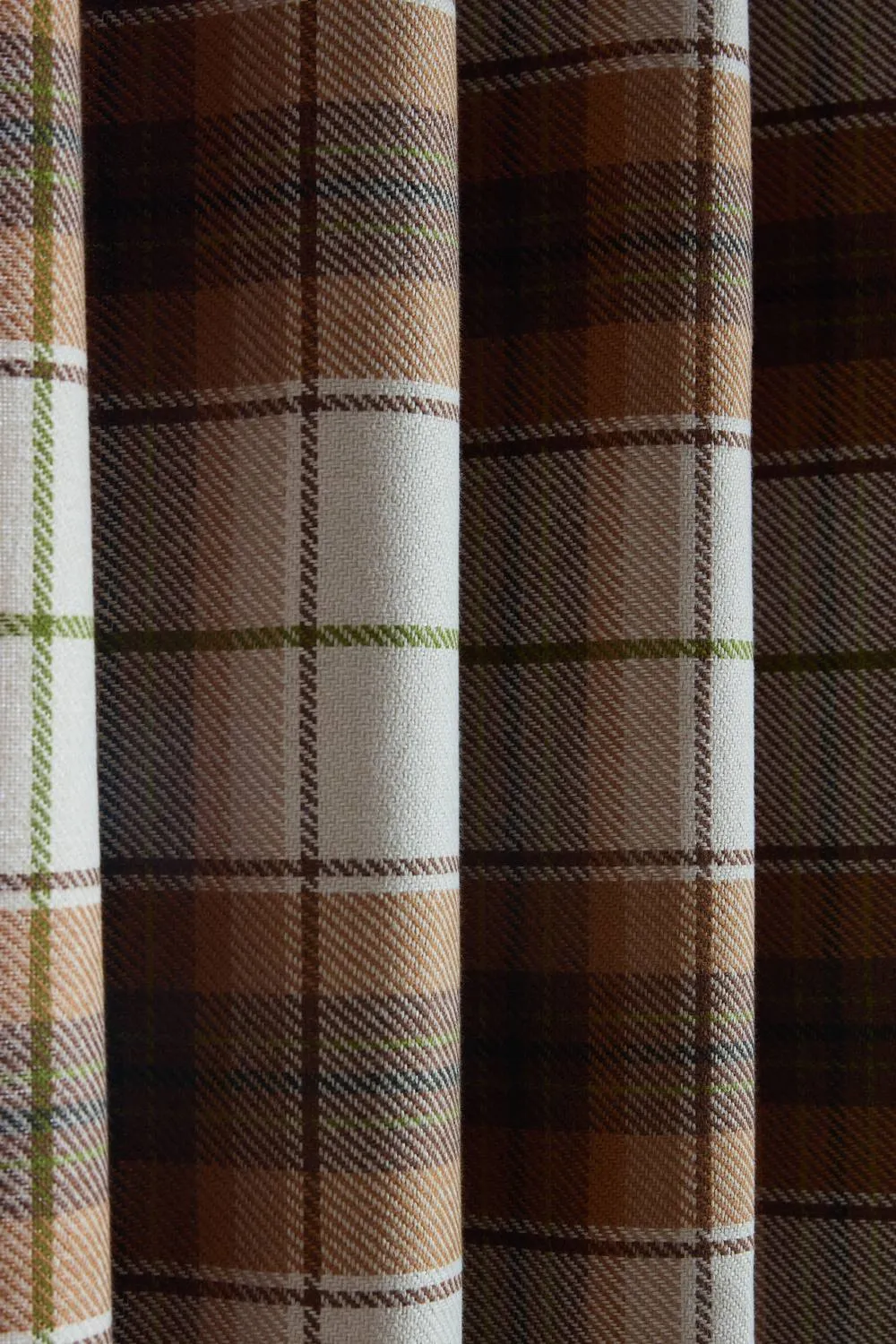 Catherine Lansfield 'Brushed Woven Glencoe Check' Thermal Eyelet Door Panel in Terracotta 3