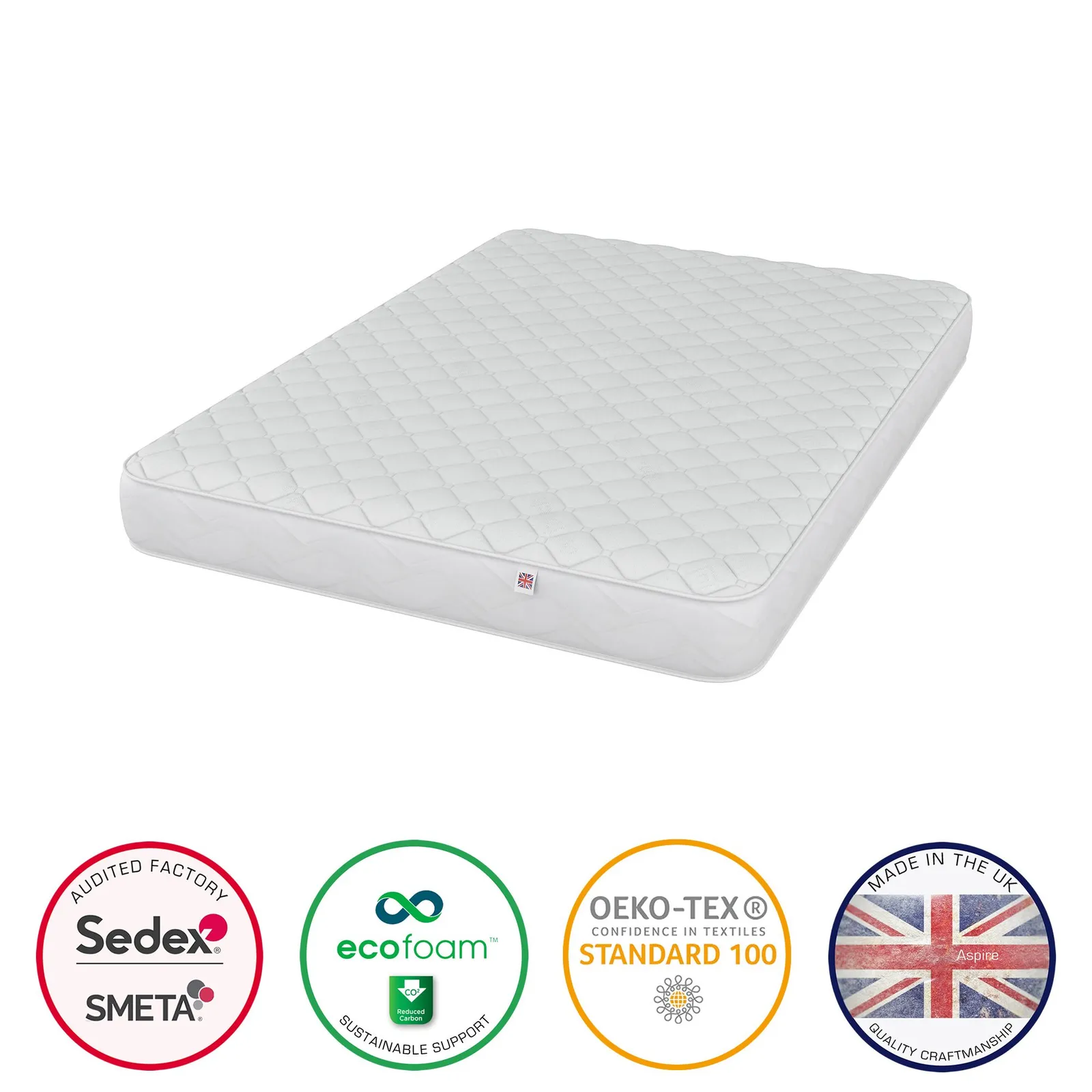 Catherine Lansfield Cloud Embrace Spring Foam Hybrid Mattress in White 2