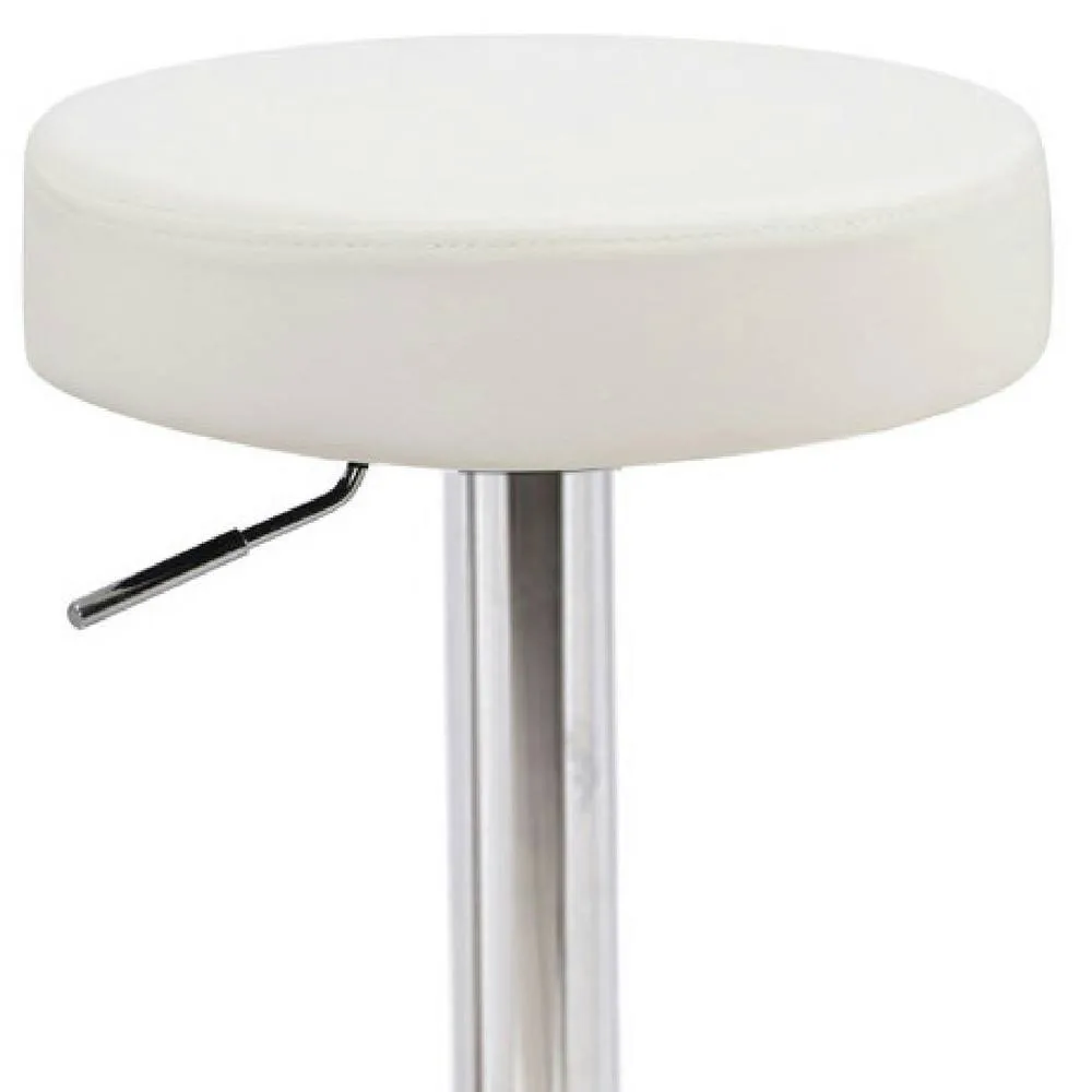 netfurniture Envy White Kitchen Swivel Bar Stool No Back Height Adjustable 3