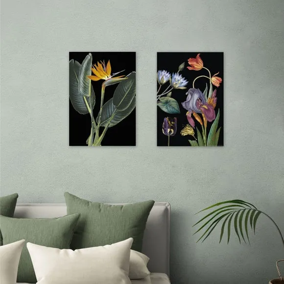 East End Prints Set of 2 Dark Florals Prints 1