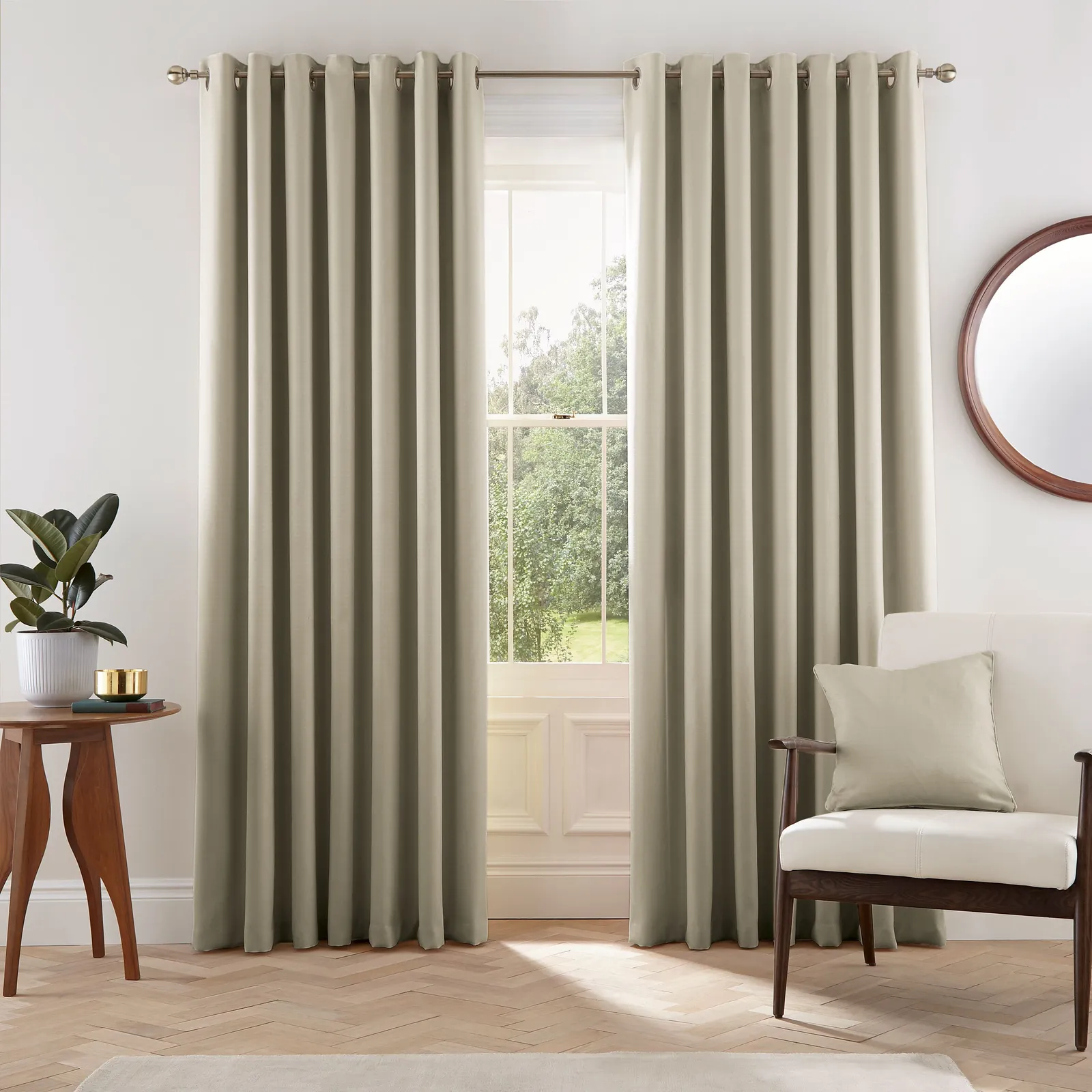 Helena Springfield 'Eden' Woven Lined Curtains in Cream 1