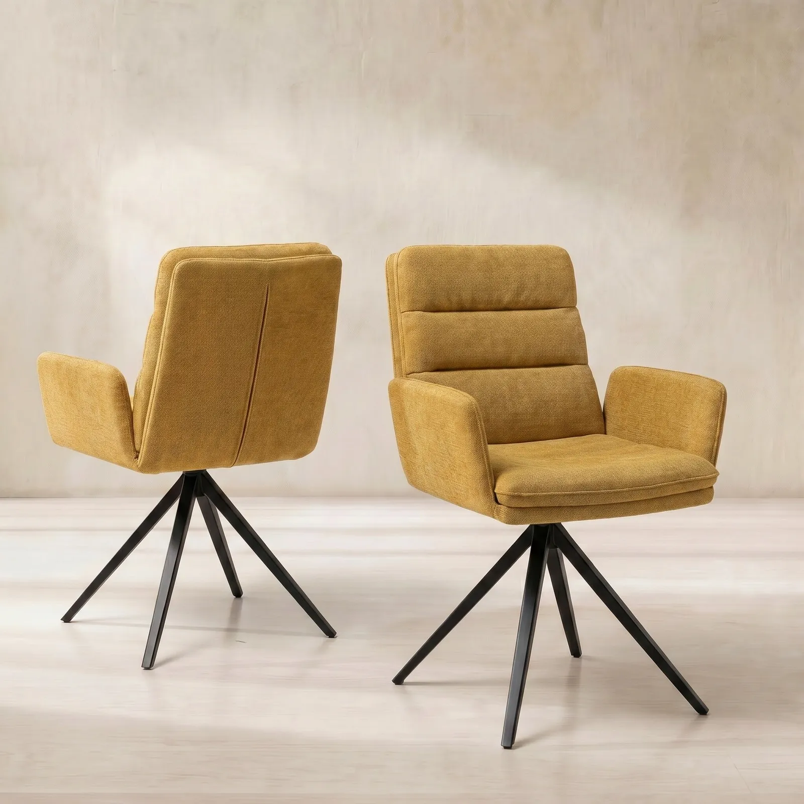 Innsbruck Swivel Dining Chair, Green Fabric | Barker & Stonehouse