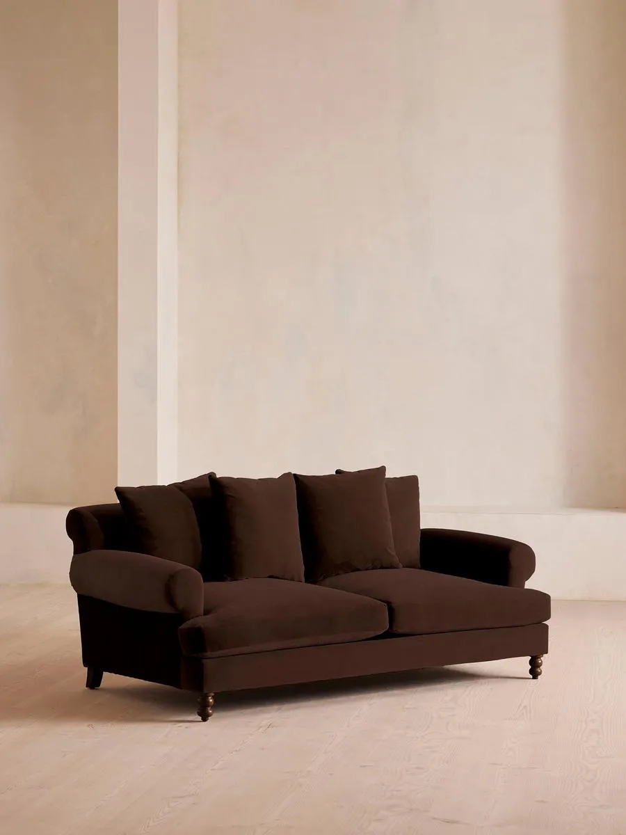 Audrey Three Seater, Sofa, Velvet, Chocolate