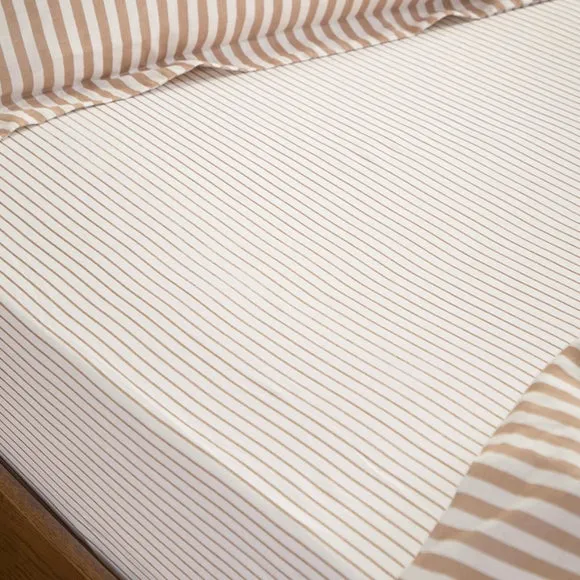 Hebden Narrow Stripe 100% Cotton Fitted Sheet 1