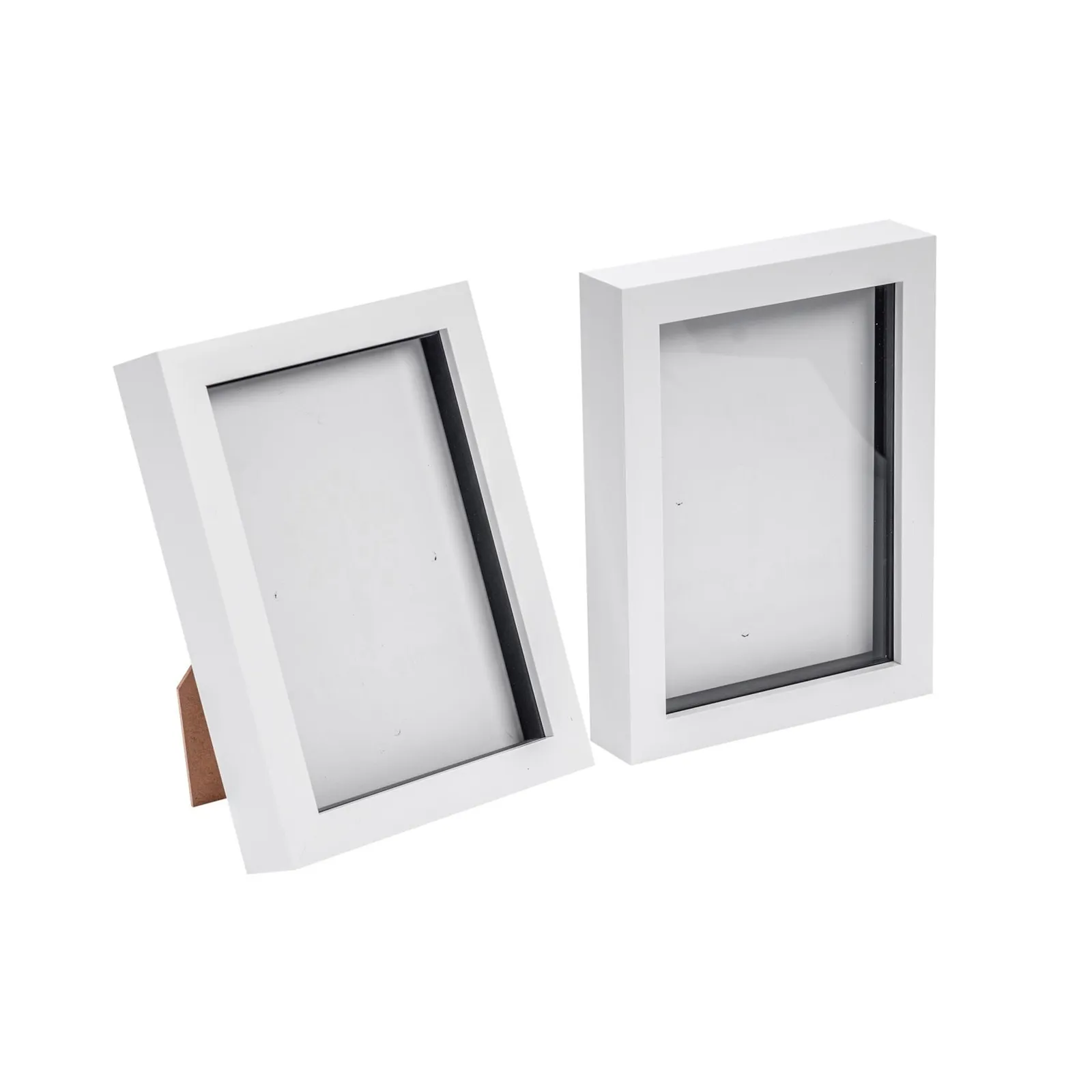 Nicola Spring 3D Box Photo Frames - 5 x 7" - Pack of 2 in White 1