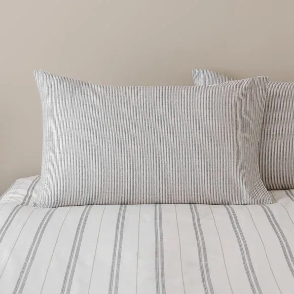 Pia Slub Stripe 100% Cotton Duvet Cover & Pillowcase Set 4