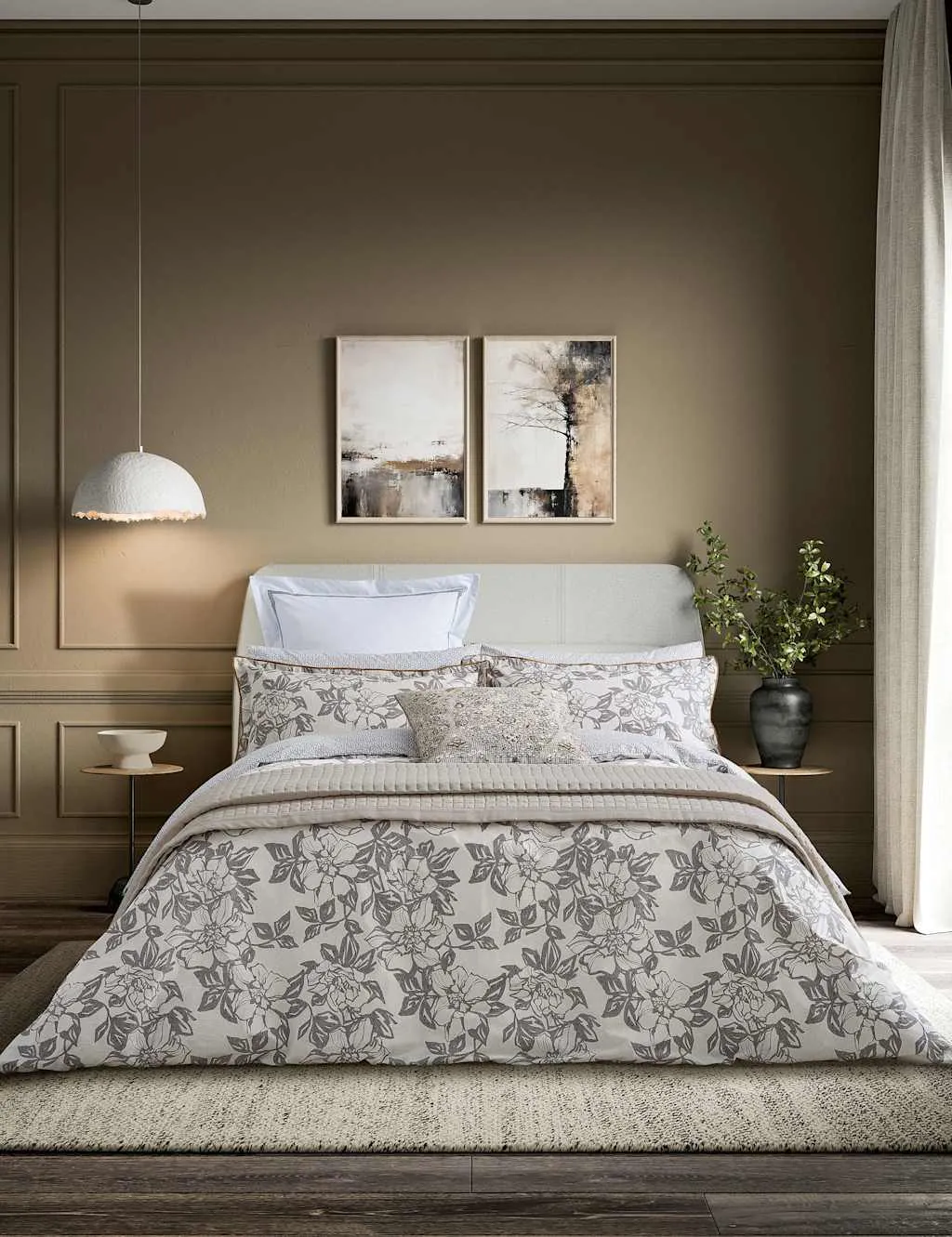 Bedeck of Belfast Pure Cotton Maira Bedding Set Grey