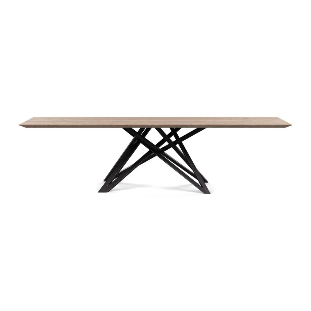 Heal's Vienna Dining Table 280x90cm Grey Oiled Oak Chamfered Edge Filled 1