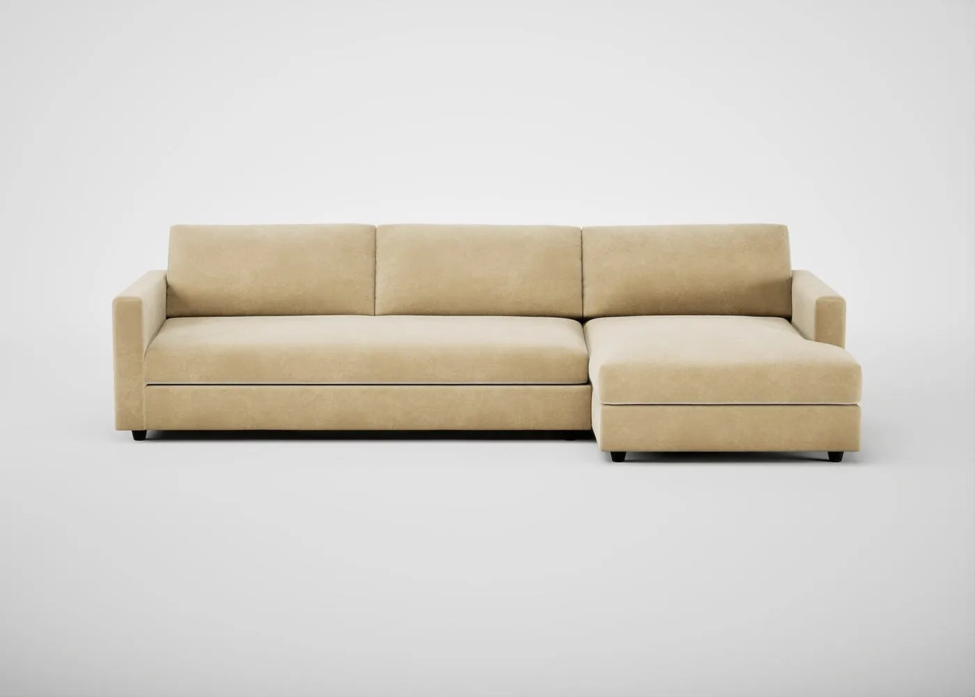 Heal's Nimbus II 4 Seater RHF Corner Sofa Melton Wool Red Oxide Black Feet 1