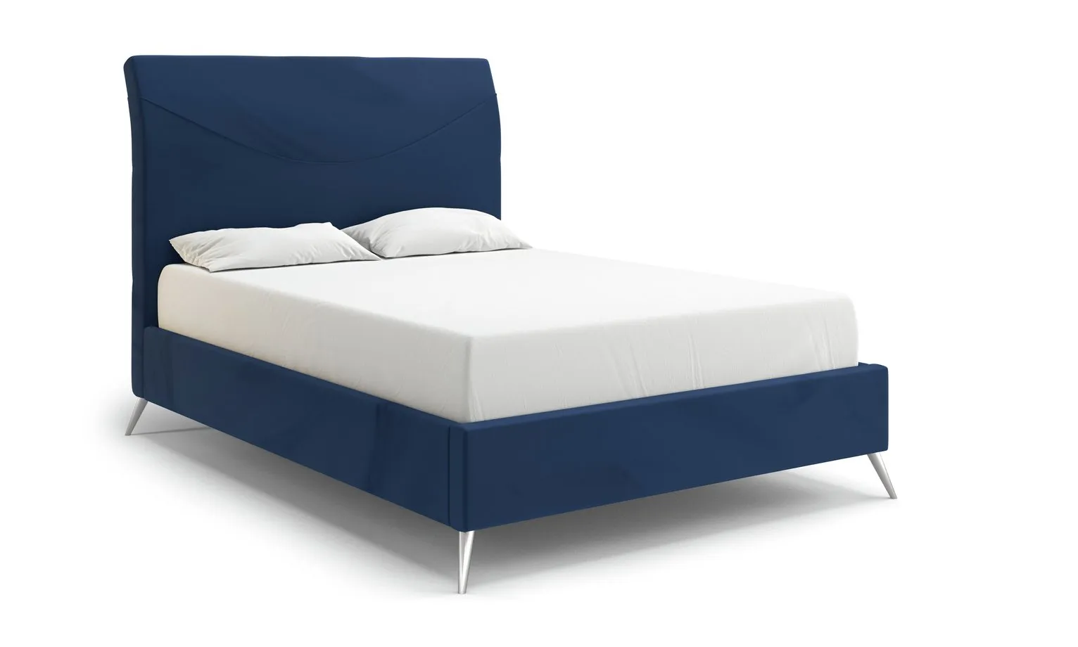 MiBed Seattle Velvet Kingsize Bed Frame - Blue