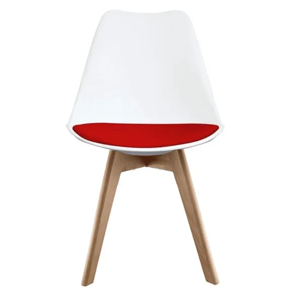 Fusion Living Soho White Plastic Dining Chair with Squared Legs 3