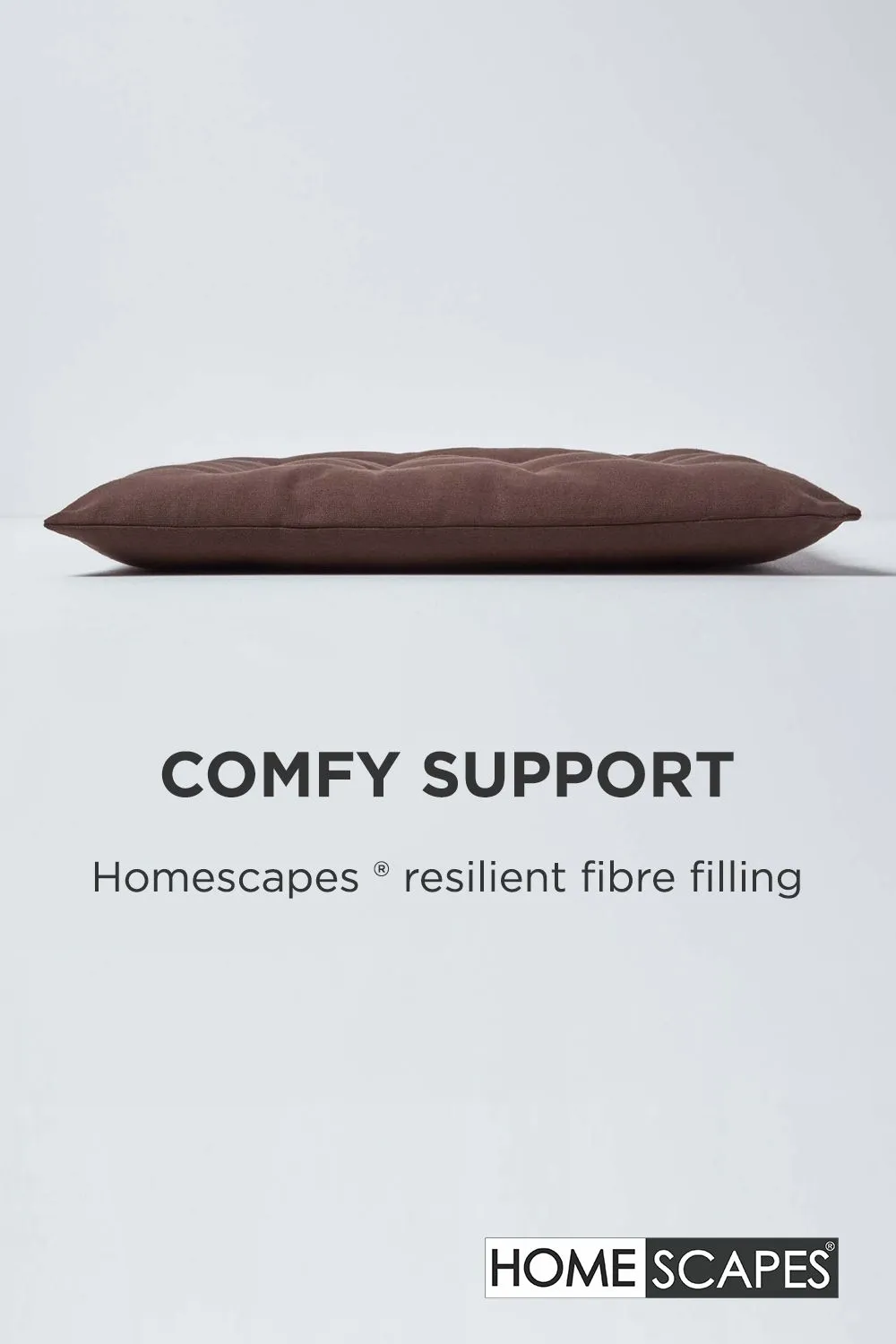 Homescapes 4 Pack Seat Pads Luxury 100% Cotton Indoor Outdoor Garden Cushion, 40cm in Brown 4