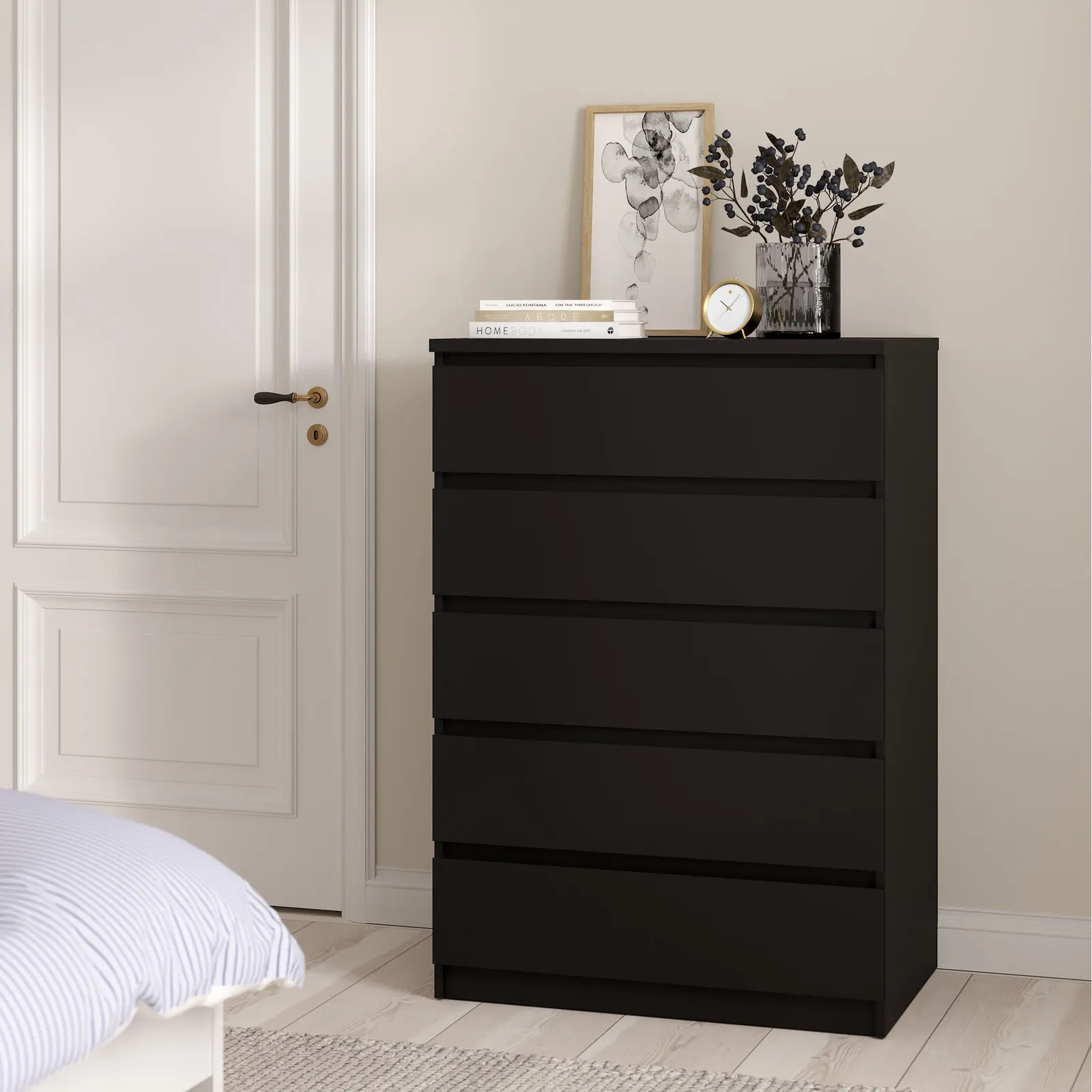 Furniture To Go Naia Chest of 5 Drawers in Black 6