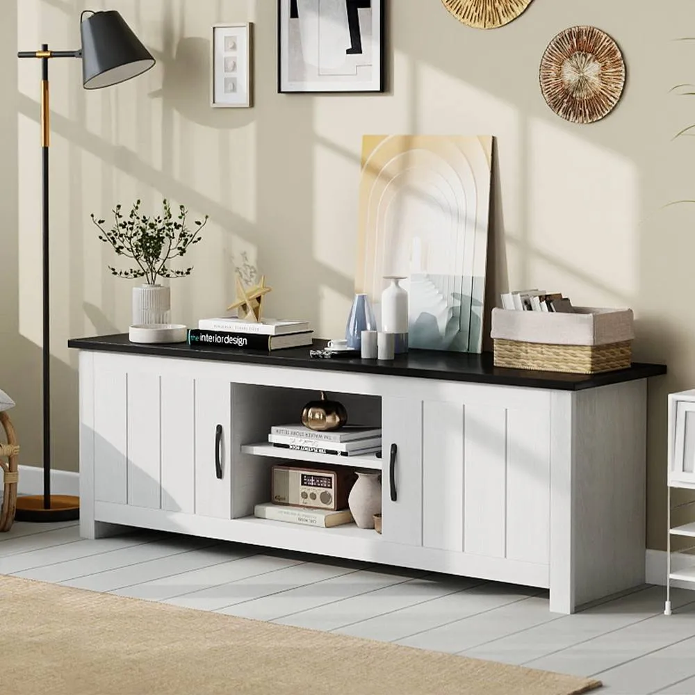 Costway TV Stand for TVs up to 65“ 145 cm TV Console Table w/ 2 Cabinets 5