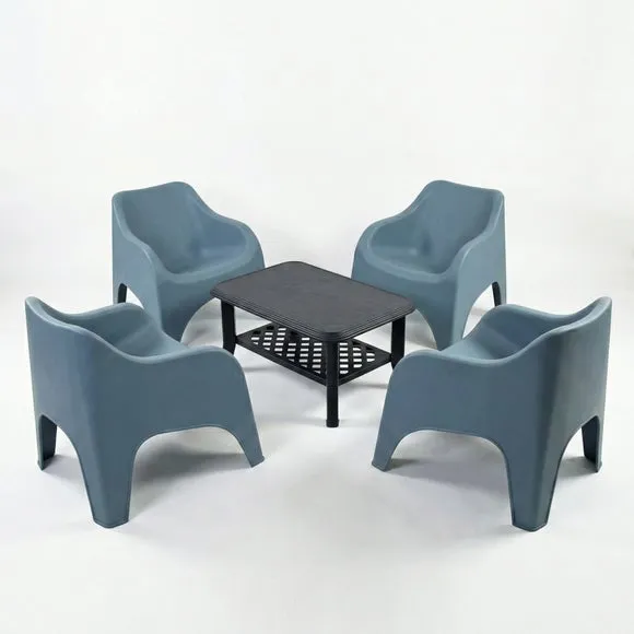 Clara Coffee Table with 4 Vernelle Relax Chairs 2
