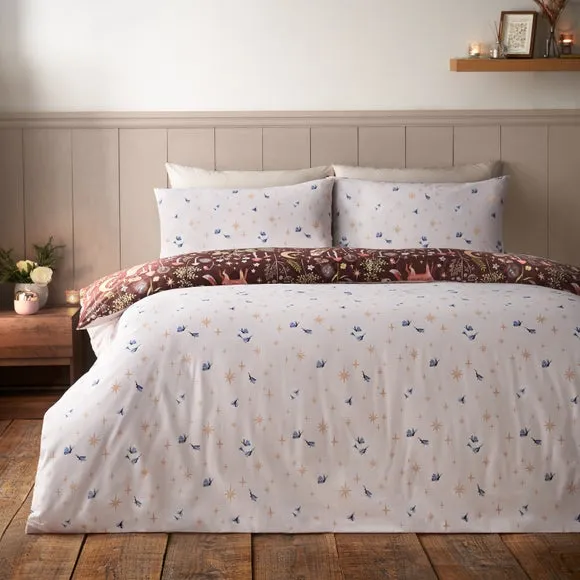 Catherine Lansfield Enchanted Twilight Animals Reversible Duvet Cover & Pillowcase Set 2