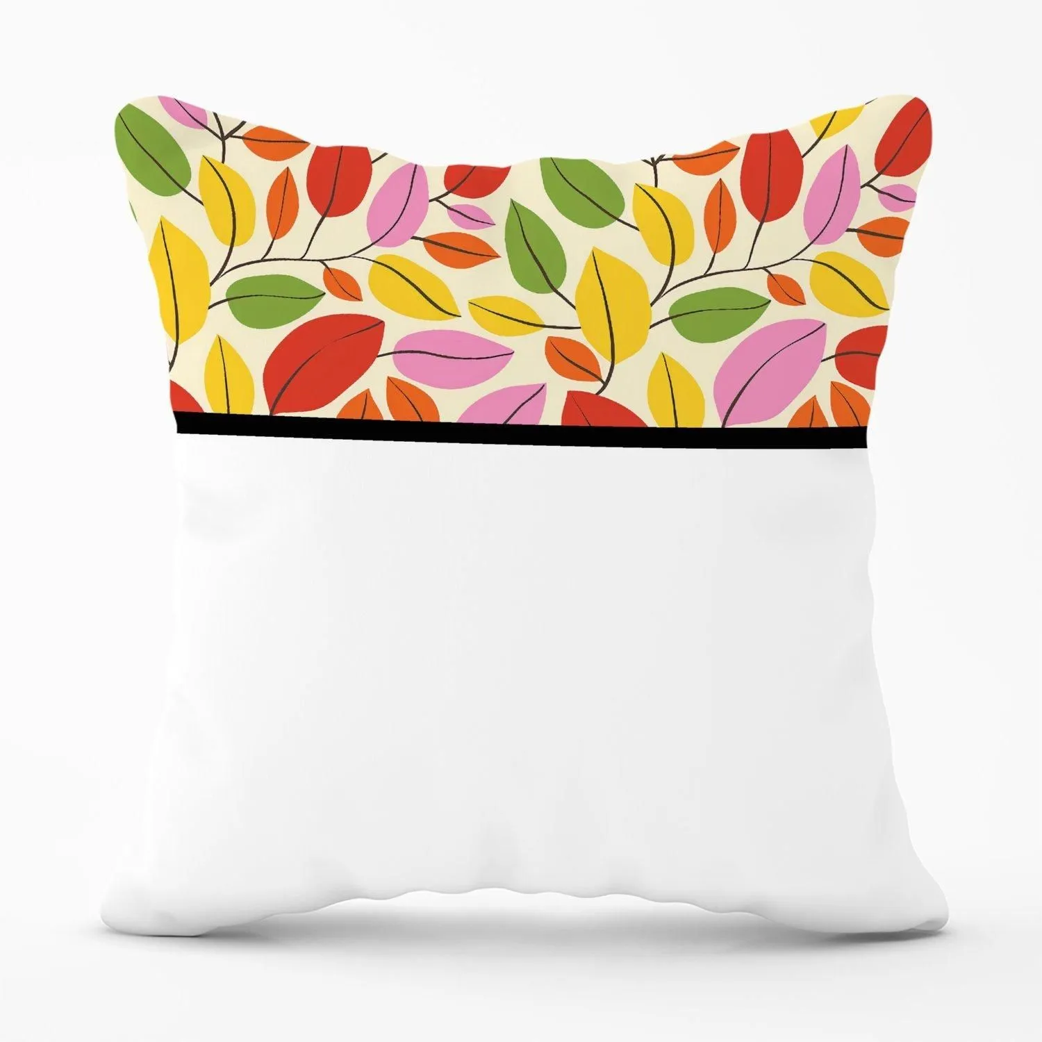 Warren Reed - Designer Autumn Leaves Outdoor Cushion in Red