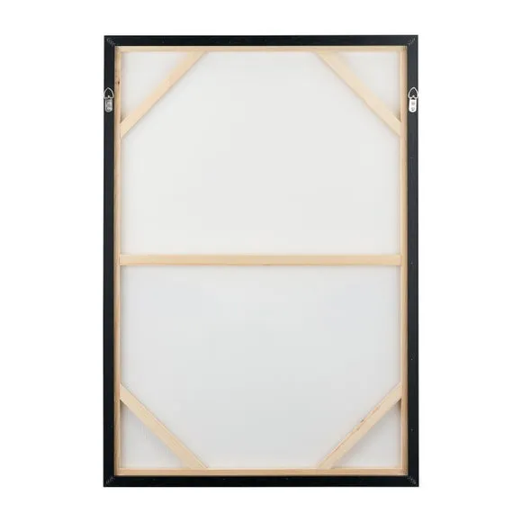 Grey and White Abstract Framed Canvas 5