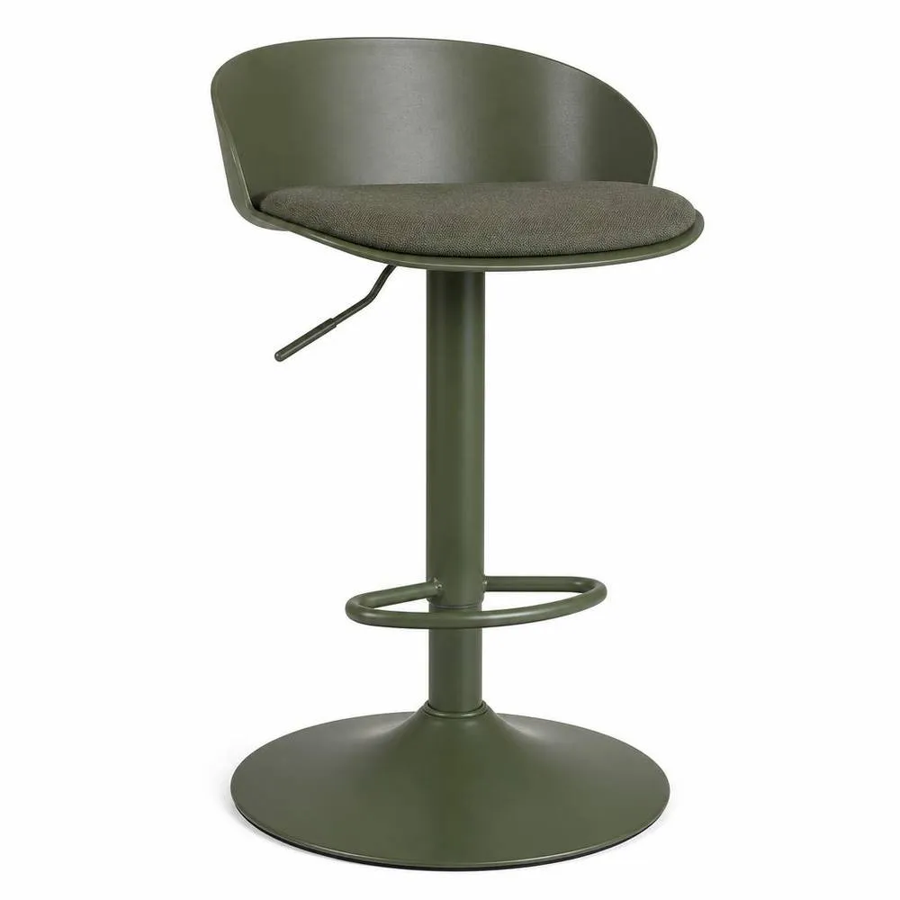 Costway Mid-Century Linen Upholstered Counter Bar Chairs Kitchen Island in Green