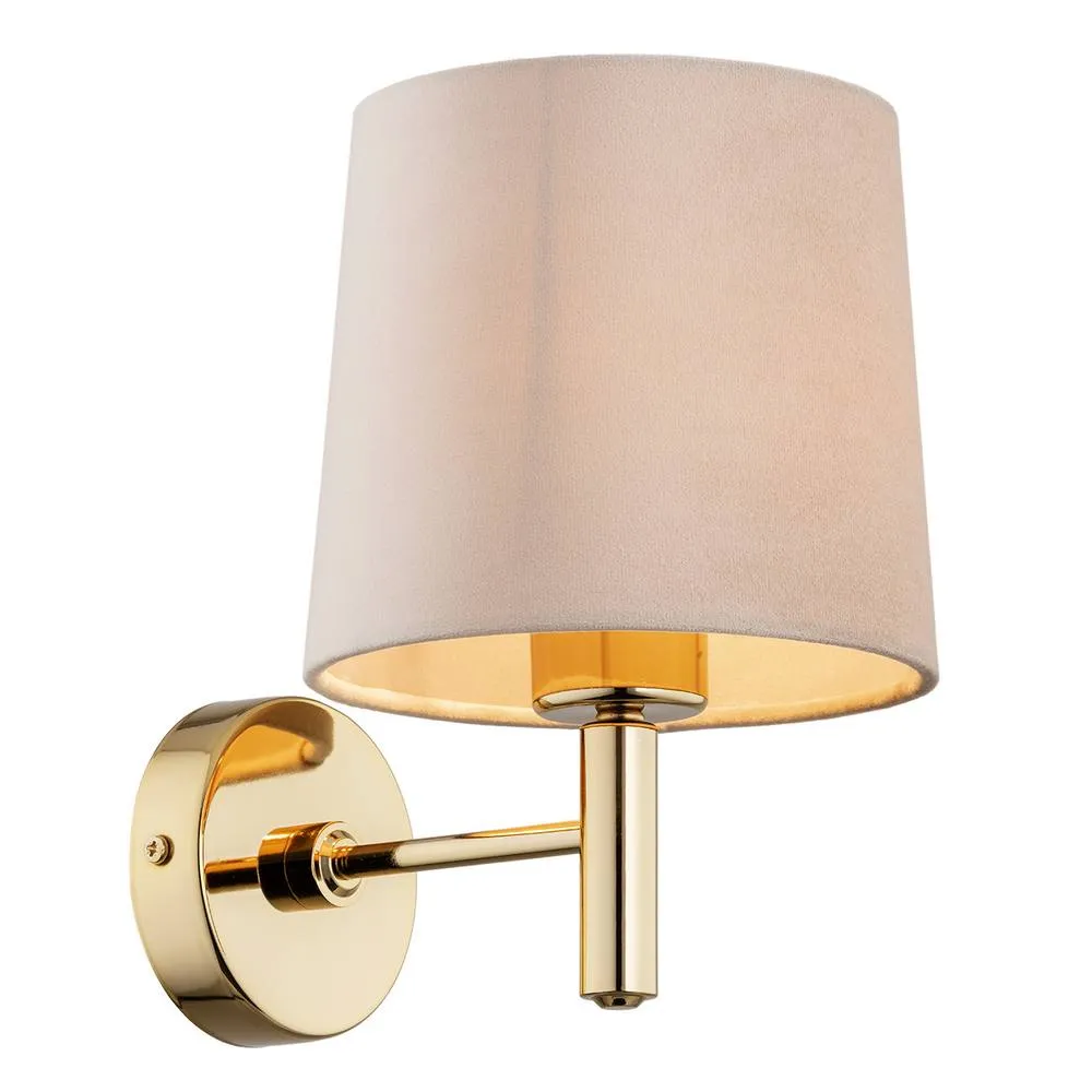 Netlighting Ponte Plus Wall Lamp With Shade Beige Dark Brass Steel