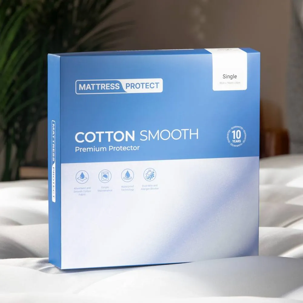 Mattress Protect Cotton Smooth or in White