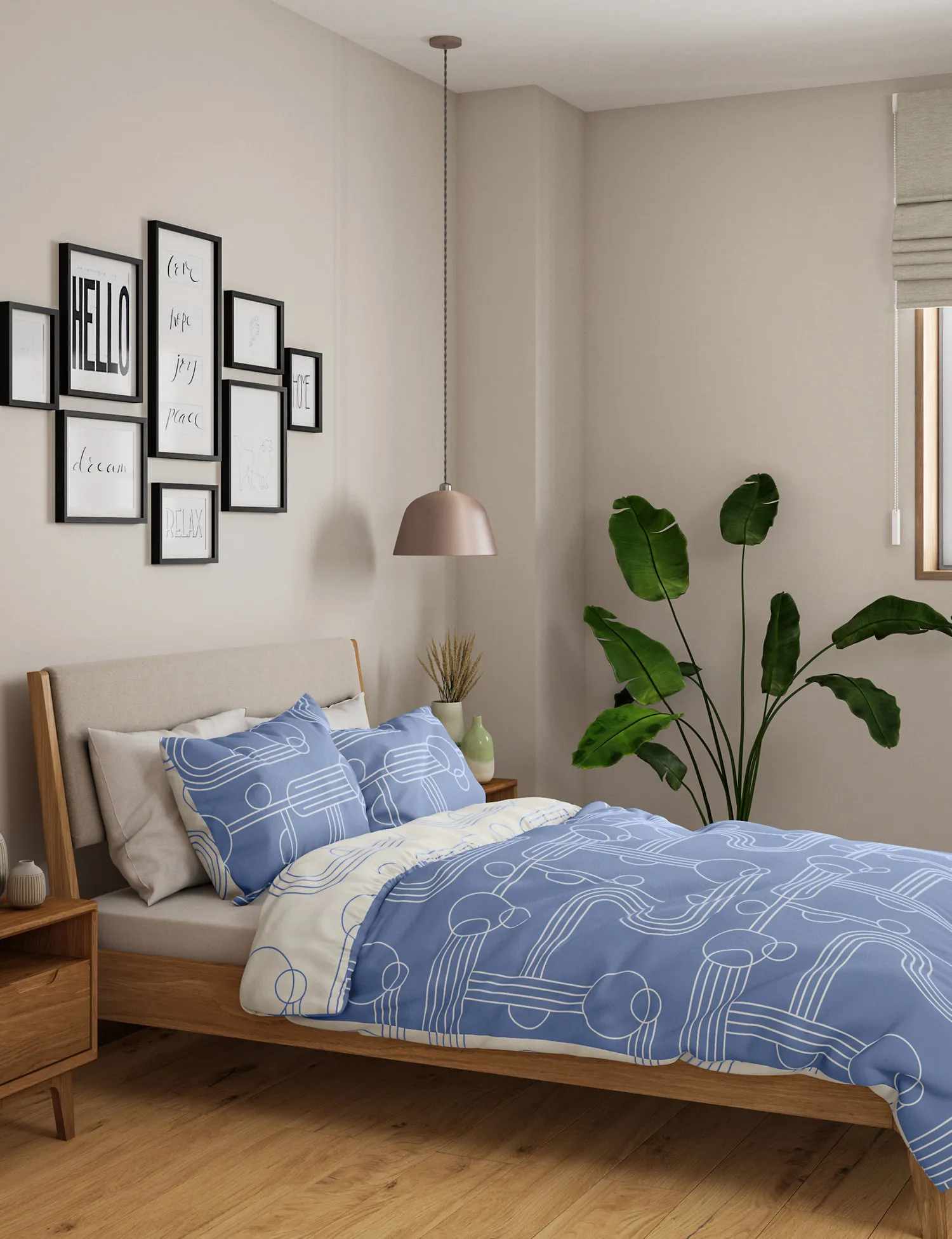 M&S Cotton Mix Geometric Bedding Set