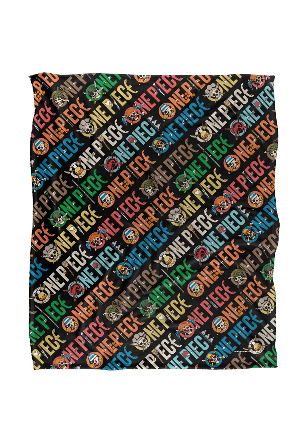 Netflix One Piece Pirates Logo Silky Touch Super Soft Throw Blanket 152x127cm in White