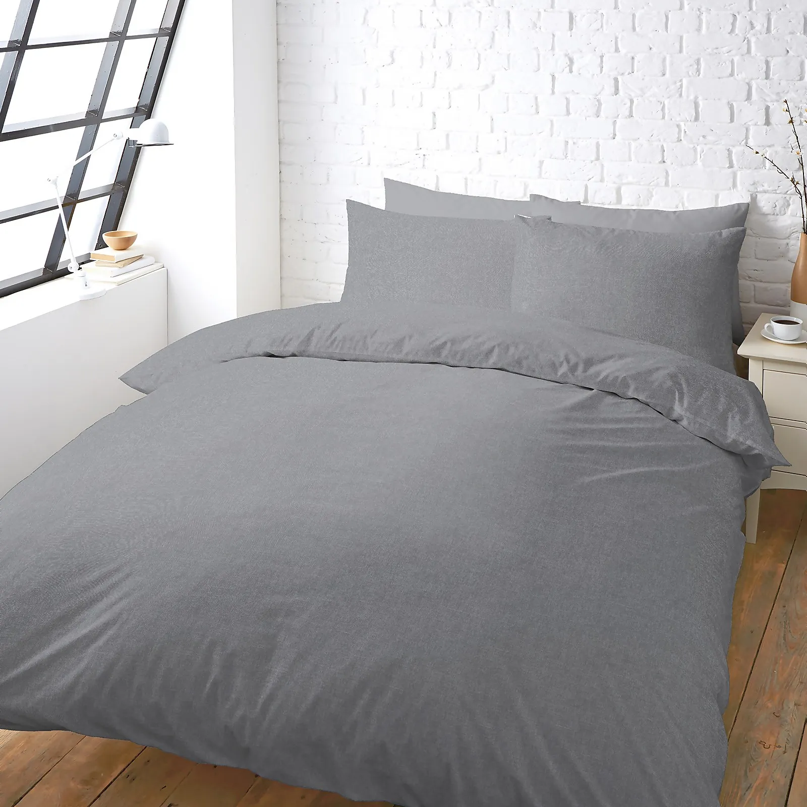 House Beautiful Washed Cotton Linen Bedding Set - King