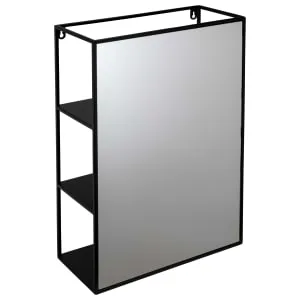 Croydex Rectangular Open Sided Wall Mounted Storage Unit - Matt Black