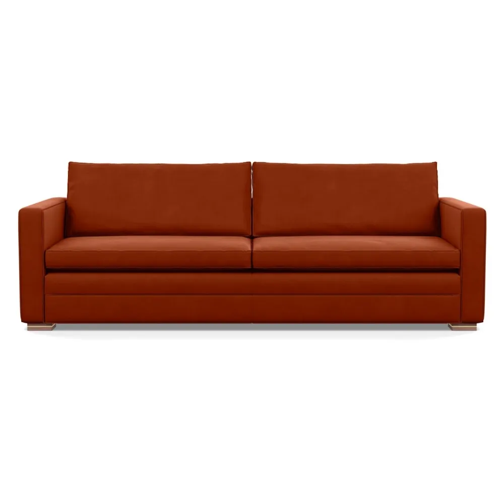 Heal's Palermo 5 Seater Sofa Nobilis Velvet Rust Brass and Walnut Feet 1