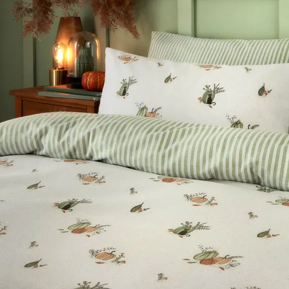 Wylder Nature Pumpkin Spice 100% Brushed Cotton Duvet Cover and Pillowcase Set 2