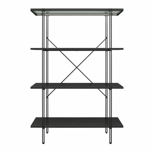 Return - Wainwright 4 Shelf Bookcase, Black Oak