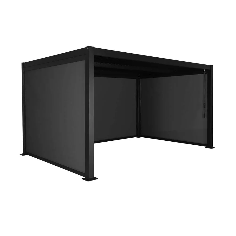 sweeek Louvered pergola 4 x 3m with 2 3m blinds & a 4m blind in Dark Grey 2
