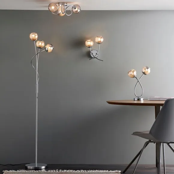 Arta 3 Light Semi Flush Chrome Ceiling Light 6