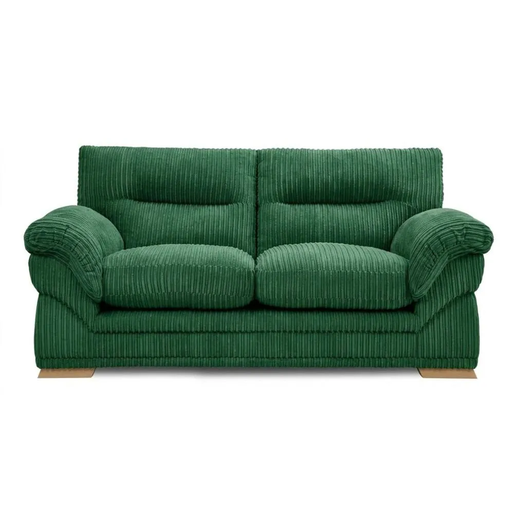 Bliss Furniture Amalfi 2 Seater Claude Sofa Modern Plush Fabric in Green