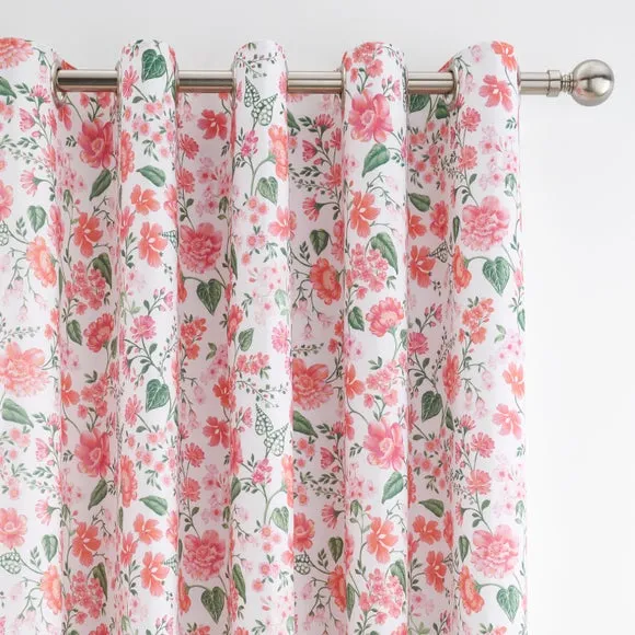 Eden Floral Polycotton Eyelet Blackout Curtains