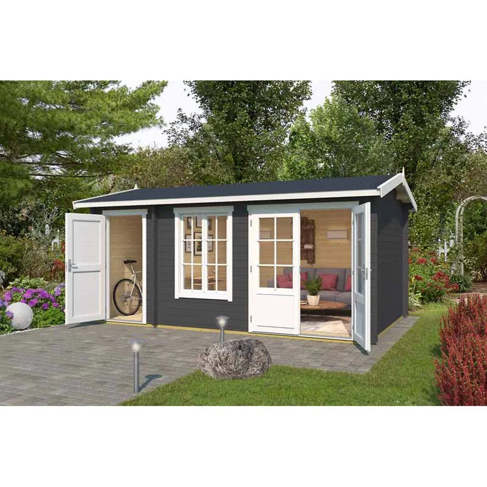 Lasita Maja Ltd Wrexham 2-Log Cabin, Garden Room, Home Office - L525xW350.8xH250.8 cm in Brown 4