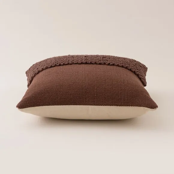 Jersey Bobble Half Banded Cotton Square Cushion 4