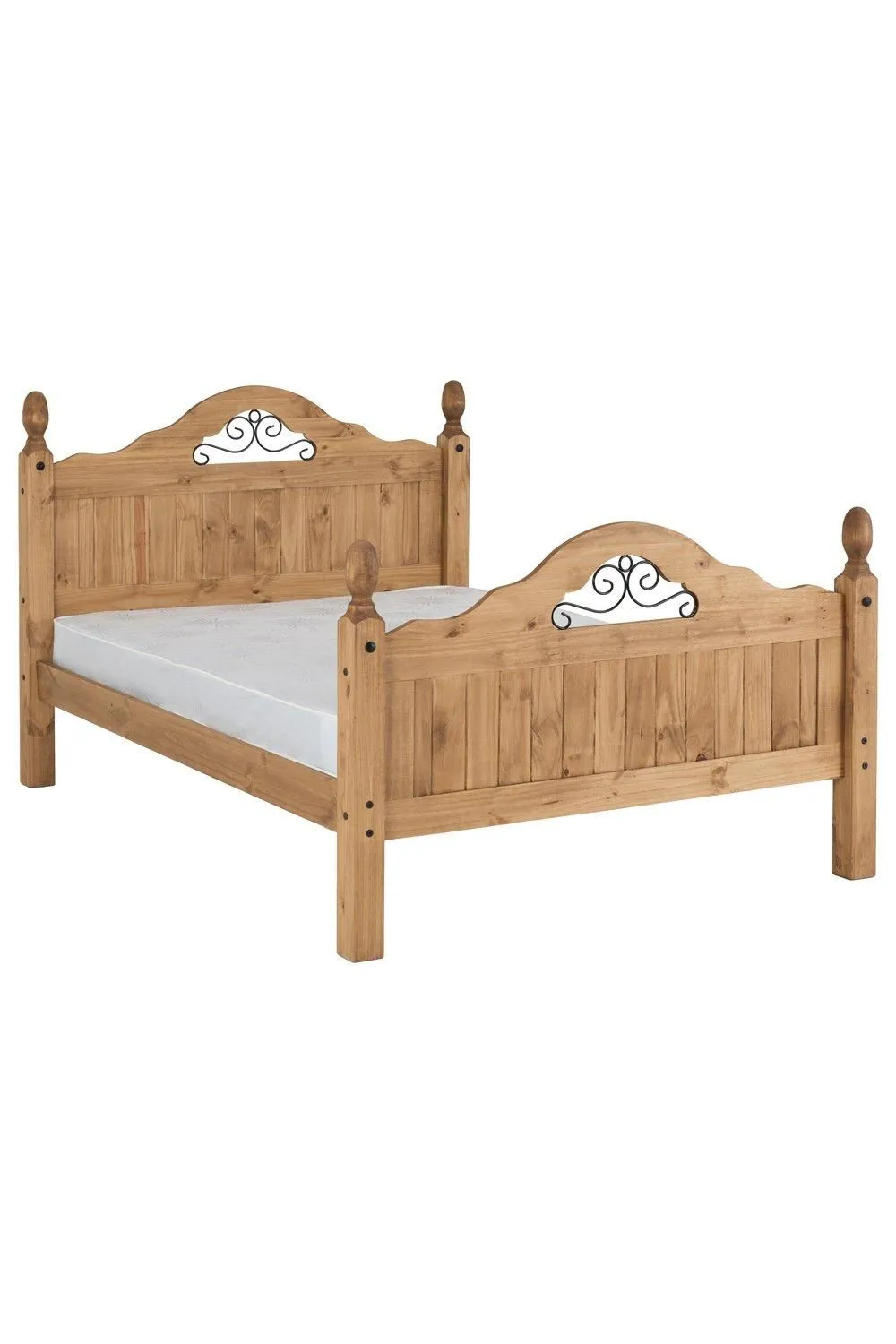 Seconique Corona Scroll 4'6" Double Bed High Foot End in Natural