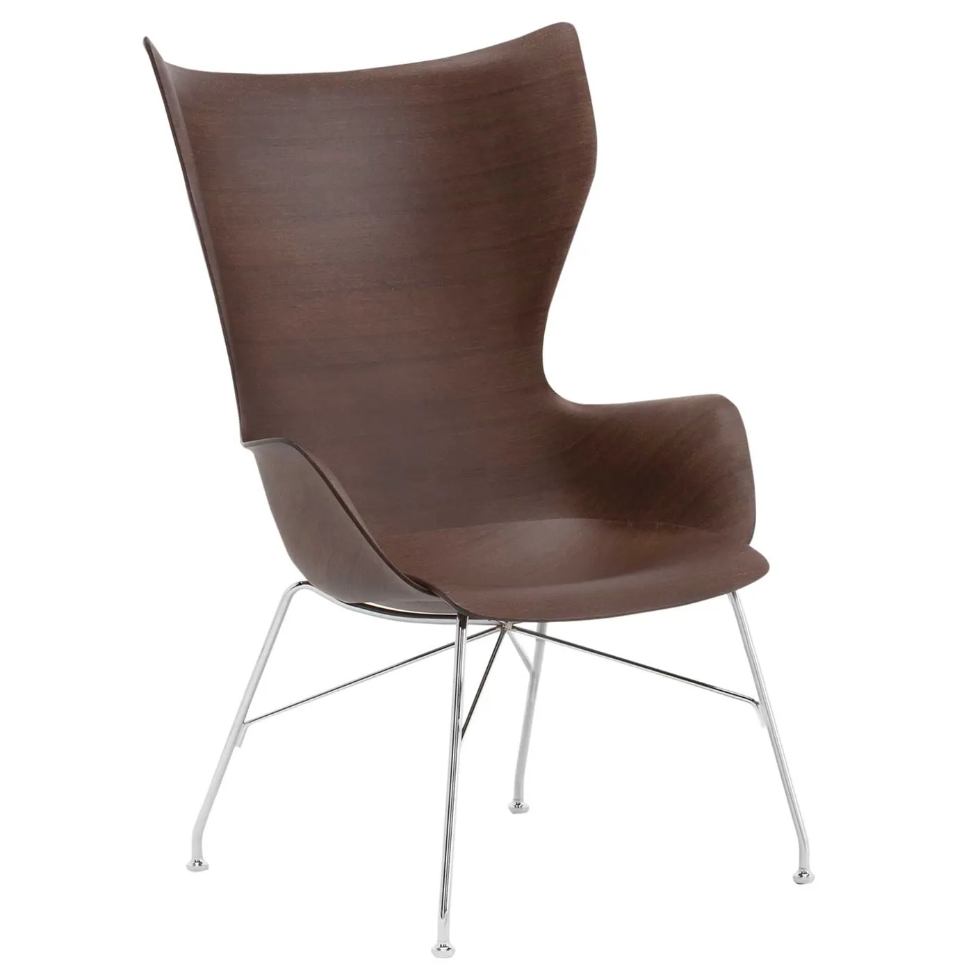 Kartell Smartwood Lounge Chair, Dark Wood