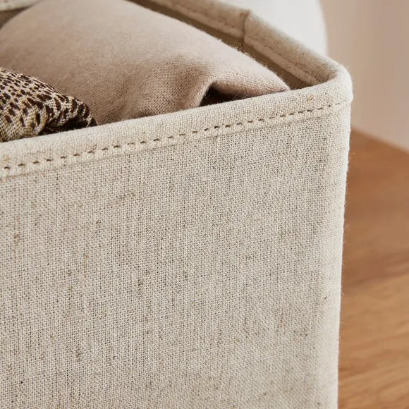 Set of 2 Rectangle Linen Blend Drawer Organisers 2