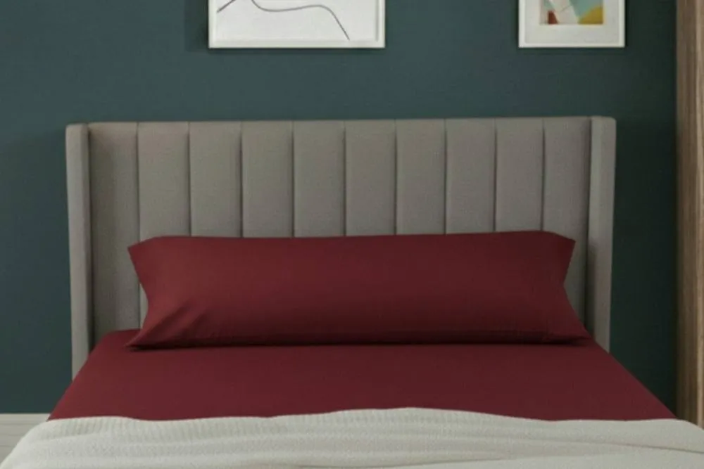 Snug City Bolster Support Pillow Pillowcase Plain Dyed Pillow Linen Easy Care in Red