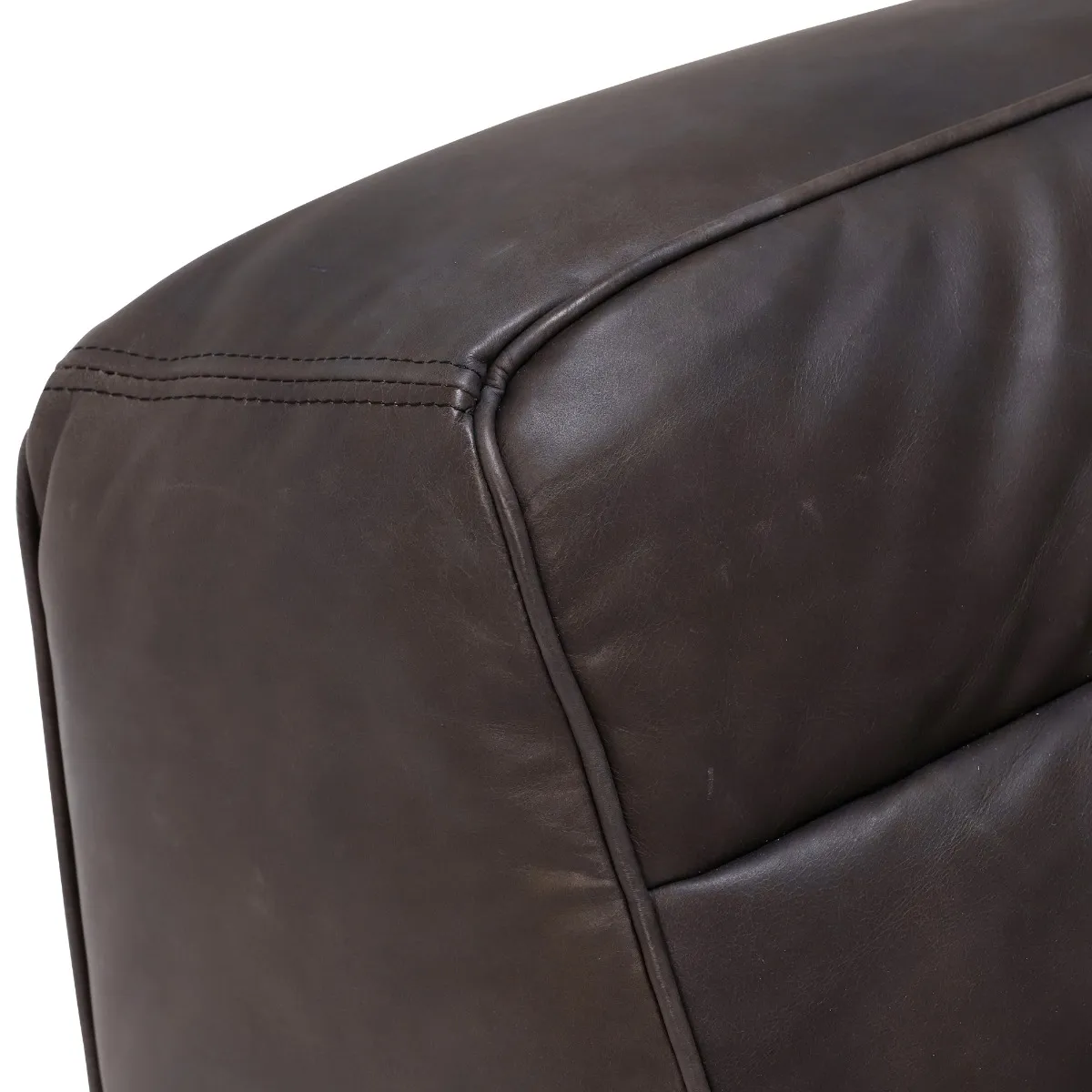 Timothy Oulton Shabby Sectional Corner Modular Sofa, Black Leather | Barker & Stonehouse 4