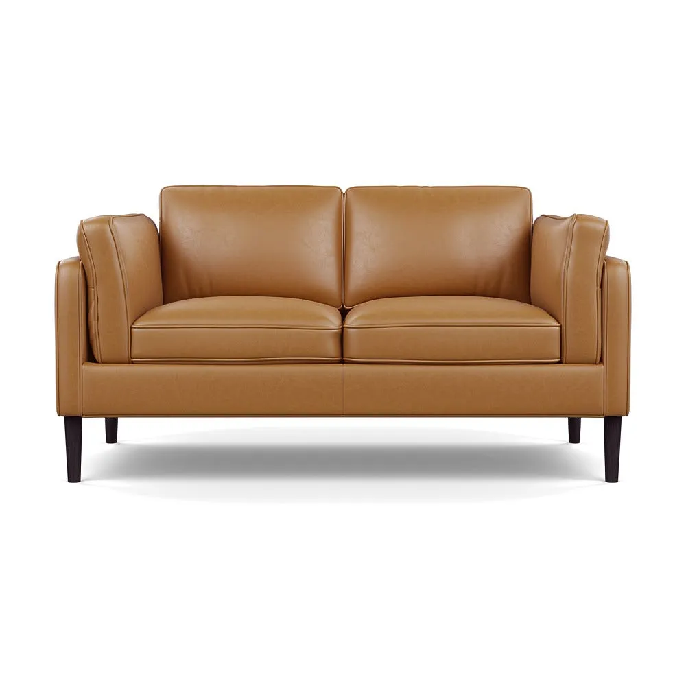 Heal's Sonno 2 Seater Daino Leather Parchment Wenge Black Feet 1