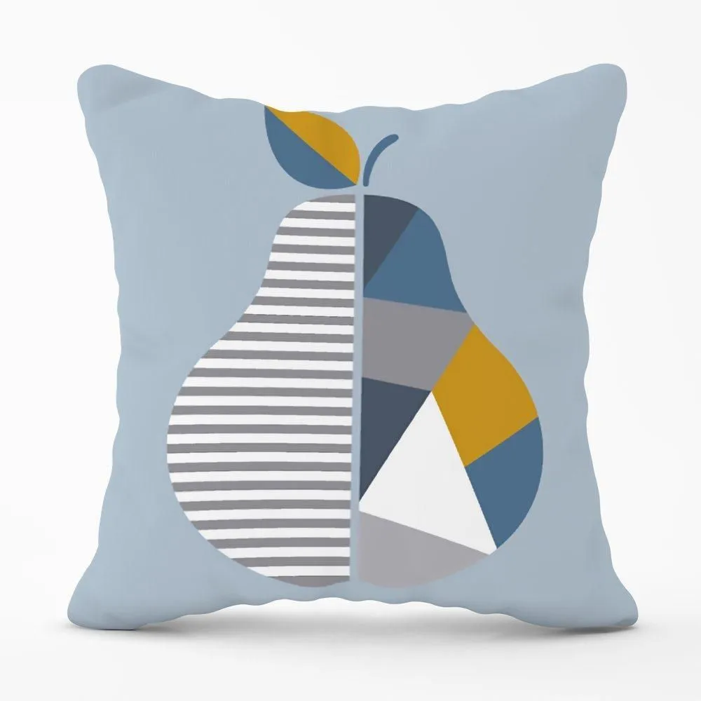 Warren Reed - Designer Geometric Pear Cushions in Blue
