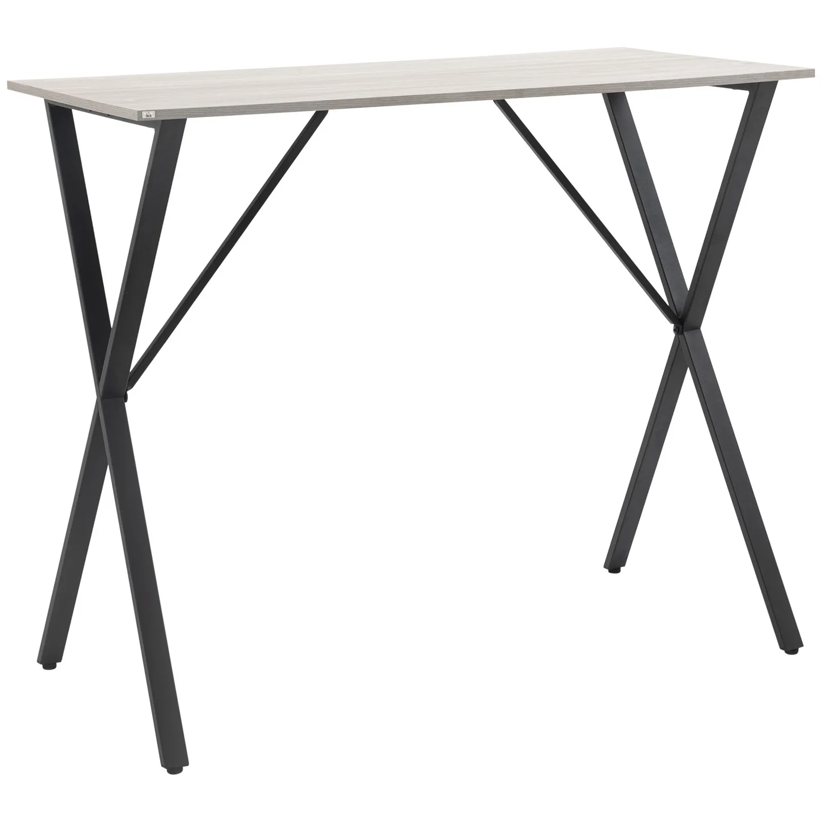 HOMCOM Modern Bar Table with Wood Effect Top Steel Legs for Living Room in White