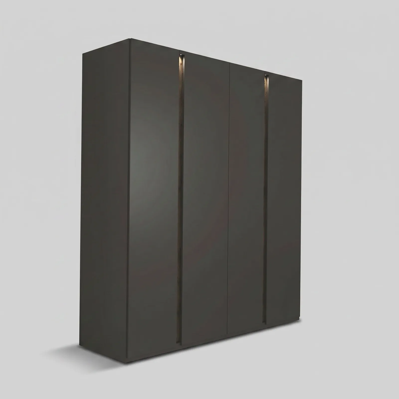 Arvada 4 Door Hinged Wardrobe With Lighting, Black Wood | Barker & Stonehouse 1
